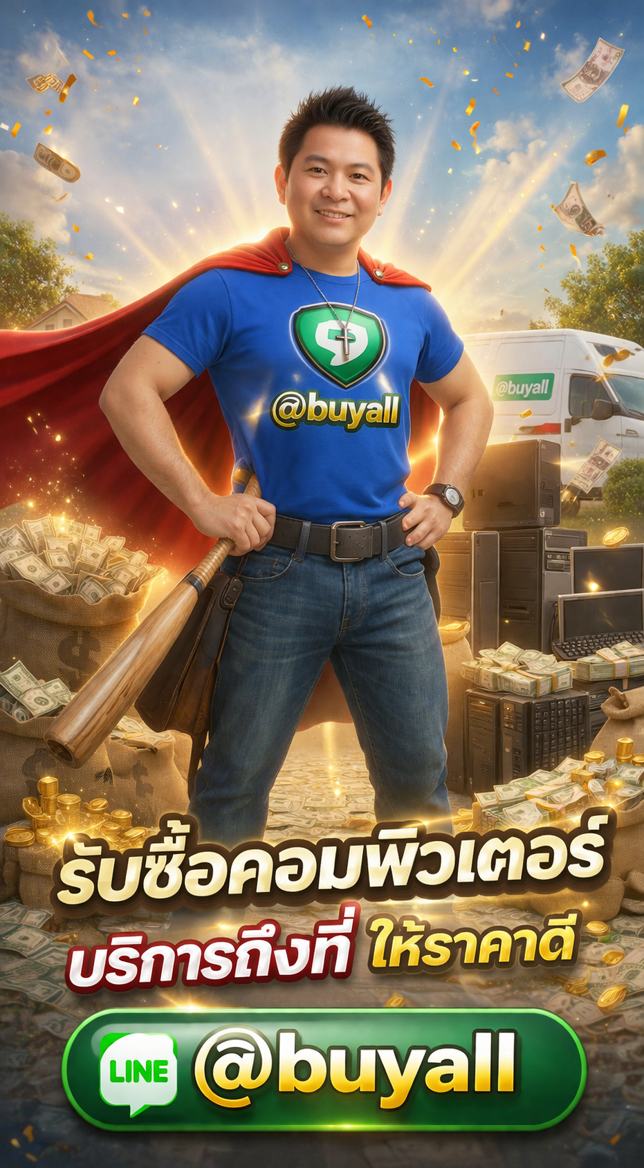 ภาพประชาสัมพันธ์บริการรับซื้อคอมพิวเตอร์ของ รับซื้อกรุงเทพ.com พร้อม Line @buyall และเบอร์ติดต่อ 091-1206831