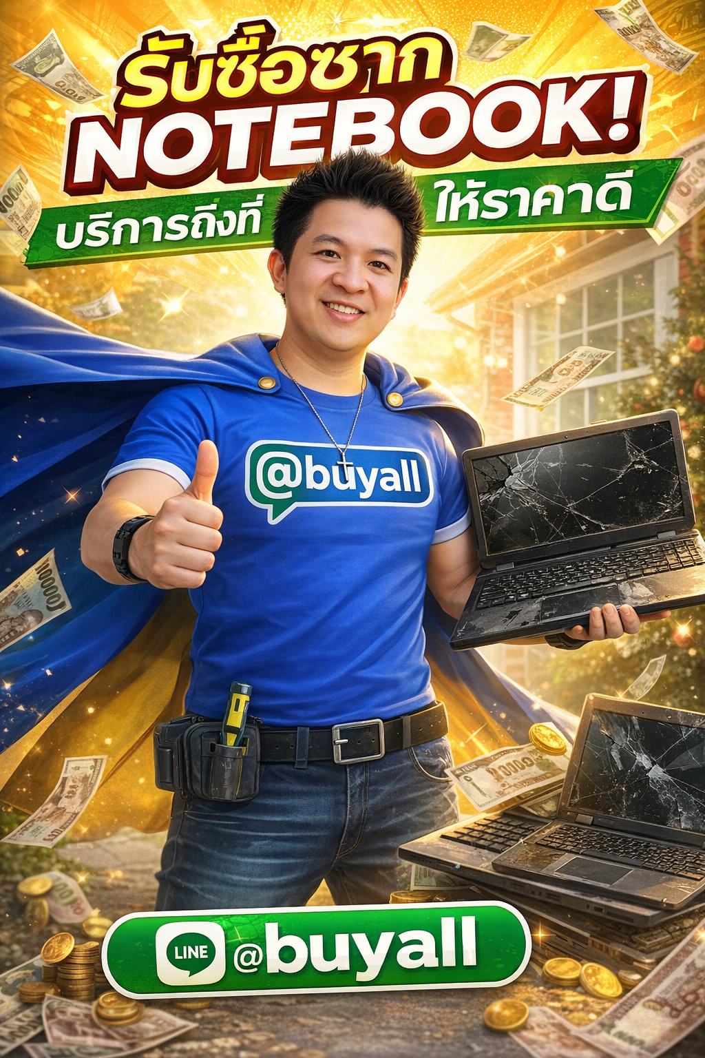ภาพประชาสัมพันธ์บริการรับซื้อ Notebook ใช้งานไม่ได้ รับซื้อซาก Notebook และรับซื้อเหมา Notebook ของ รับซื้อกรุงเทพ.com