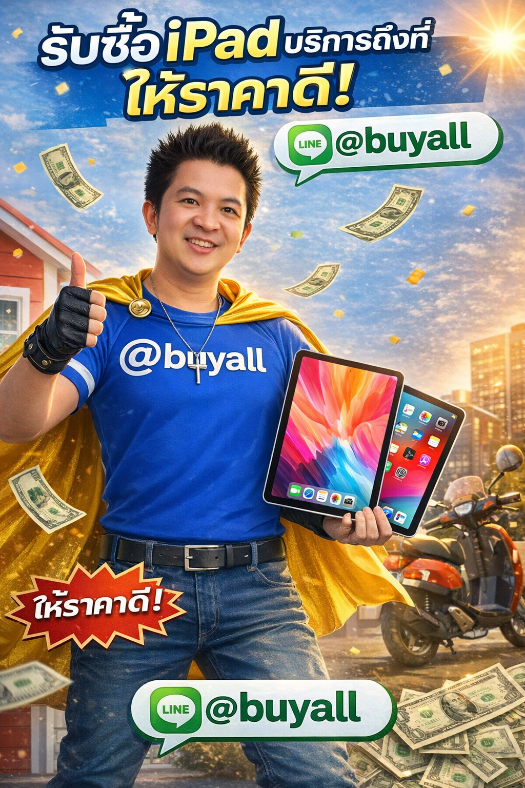 ภาพประชาสัมพันธ์บริการรับซื้อ iPad ของ รับซื้อกรุงเทพ.com พร้อม Line @buyall
