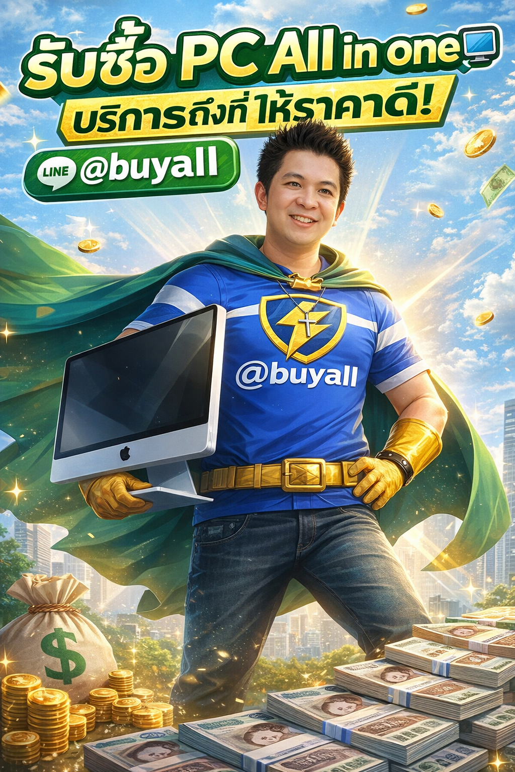 ภาพประชาสัมพันธ์บริการรับซื้อ pc all in one ของ รับซื้อกรุงเทพ.com พร้อม Line @buyall และเบอร์ติดต่อ 091-1206831