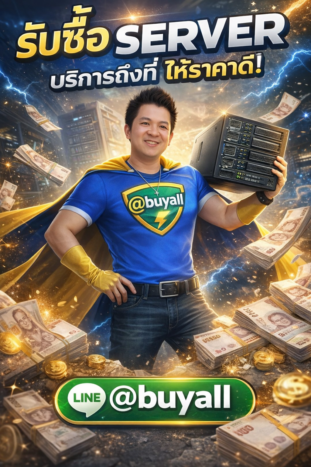 ภาพประชาสัมพันธ์บริการรับซื้อ Server ของ รับซื้อกรุงเทพ.com พร้อม Line @buyall และเบอร์ติดต่อ 091-1206831